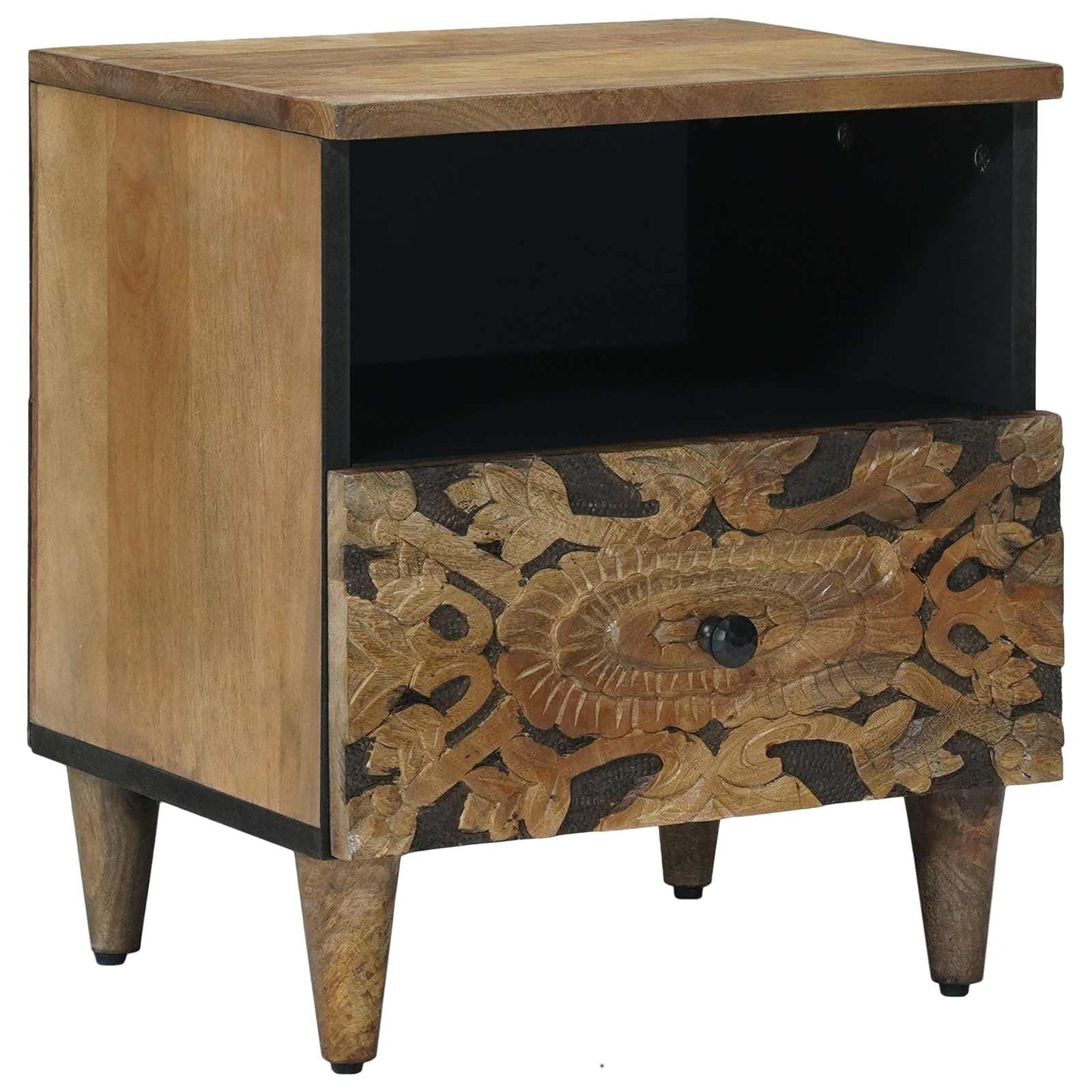 vidaXL Bed cabinet 2 pcs Brown 40 x 33 x 46 cm Solid Mango Wood