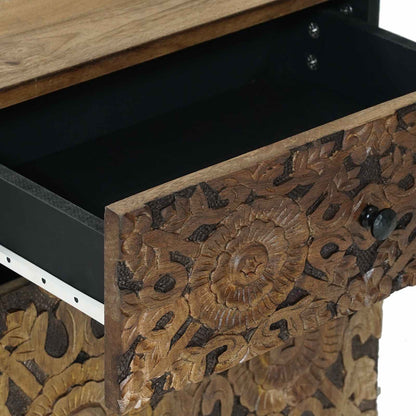 vidaXL Bed cabinet with Drawer Brown 50 x 33 x 60 cm Solid Mango Wood