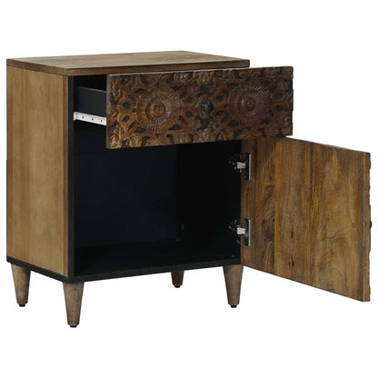 vidaXL Bed cabinet with Drawer Brown 50 x 33 x 60 cm Solid Mango Wood
