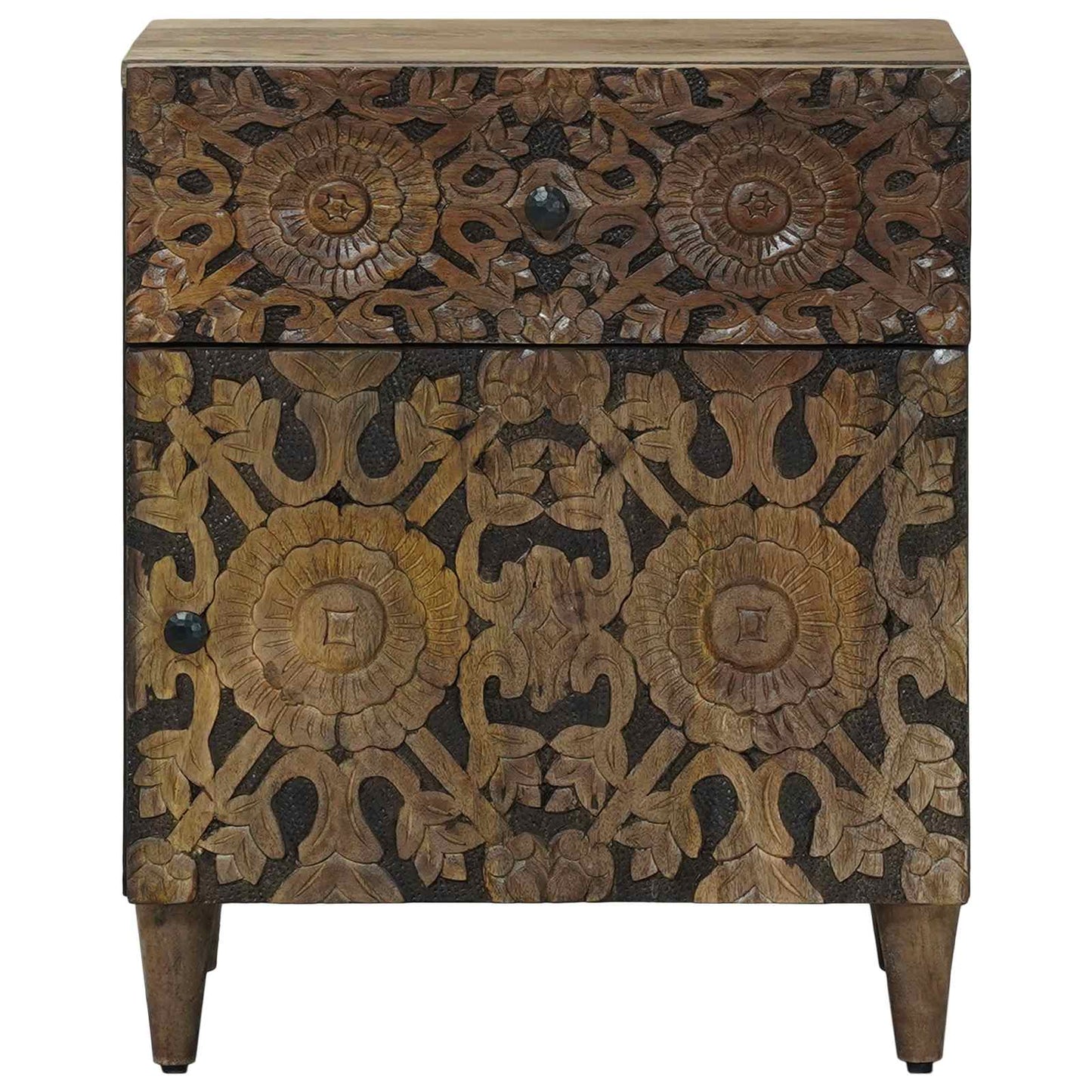 vidaXL Bed cabinet with Drawer Brown 50 x 33 x 60 cm Solid Mango Wood
