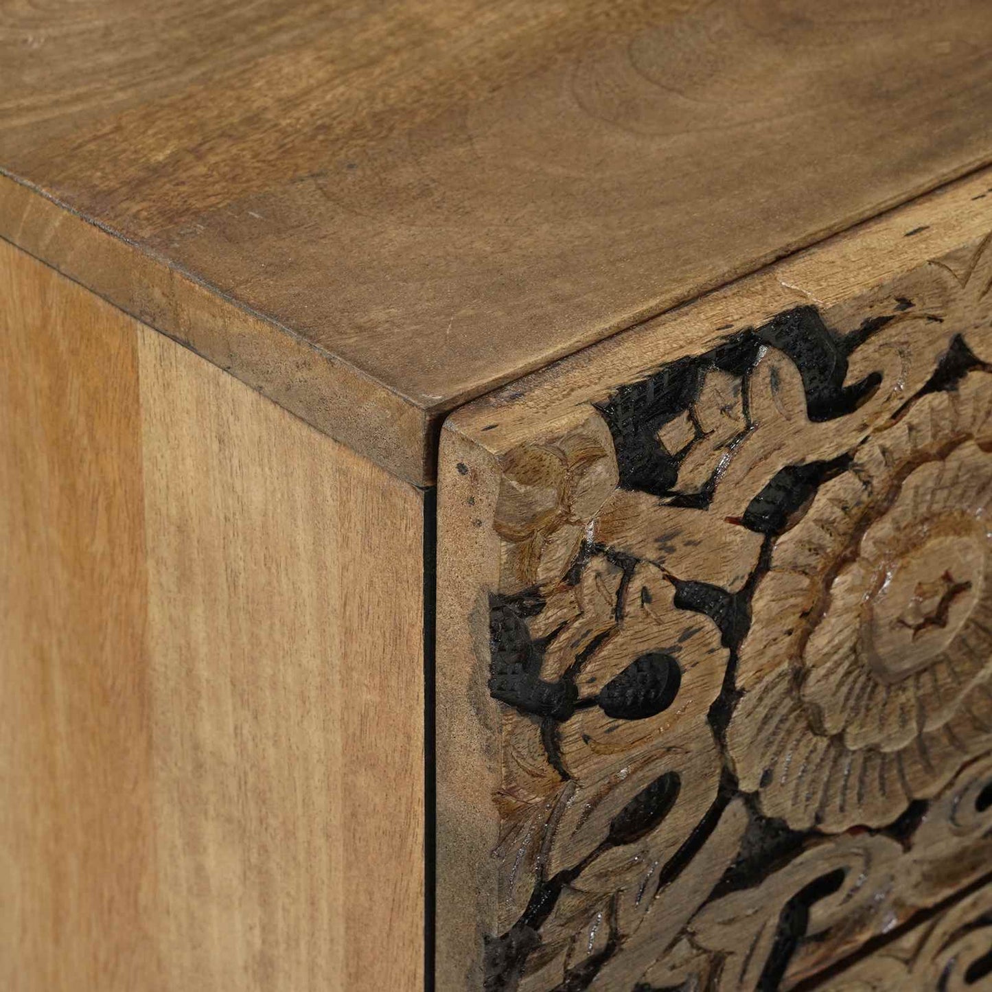 vidaXL Bed cabinet with Drawer Brown 50 x 33 x 60 cm Solid Mango Wood