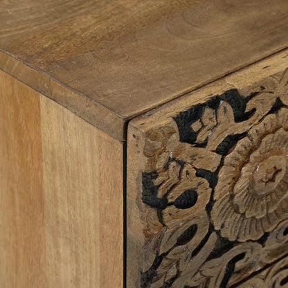 vidaXL Bed cabinet with Drawer Brown 50 x 33 x 60 cm Solid Mango Wood