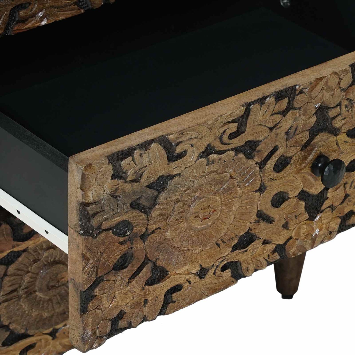 vidaXL Bed cabinet with Drawer Brown 50 x 33 x 60 cm Solid Mango Wood