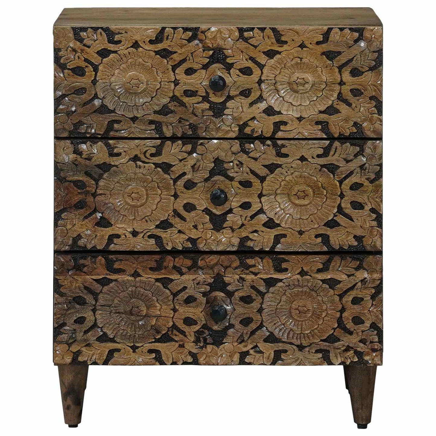 vidaXL Bed cabinet with Drawer Brown 50 x 33 x 60 cm Solid Mango Wood