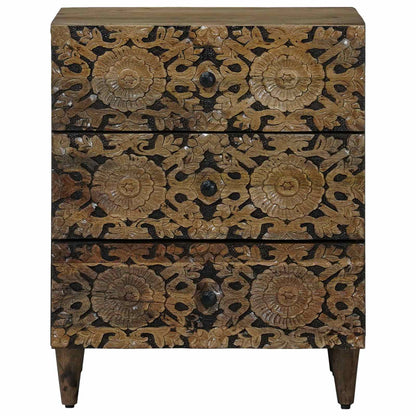 vidaXL Bed cabinet with Drawer Brown 50 x 33 x 60 cm Solid Mango Wood