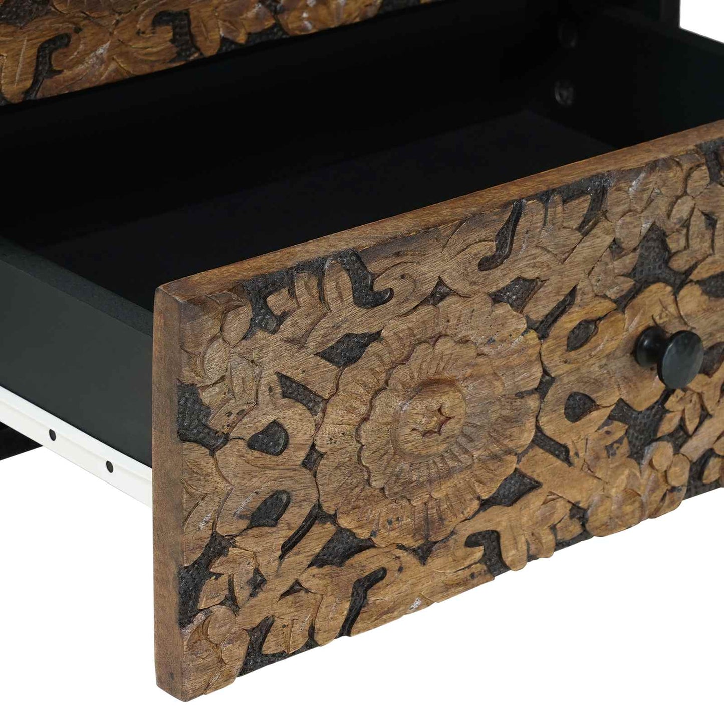 vidaXL Bed cabinet with Drawer Brown 50 x 33 x 60 cm Solid Mango Wood