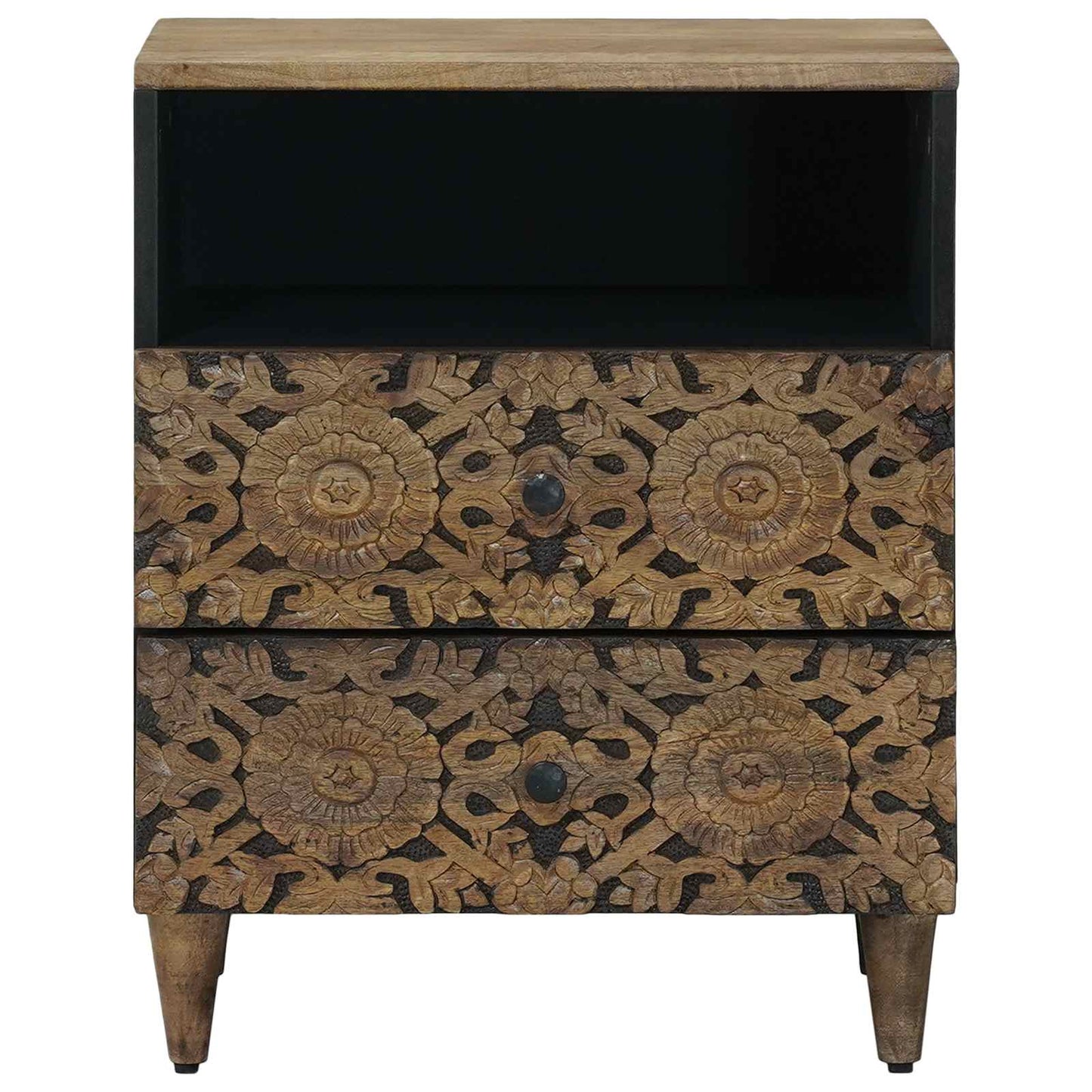 vidaXL Bed cabinet with Drawer Brown 50 x 33 x 60 cm Solid Mango Wood