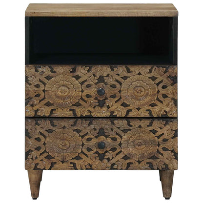 vidaXL Bed cabinet with Drawer Brown 50 x 33 x 60 cm Solid Mango Wood