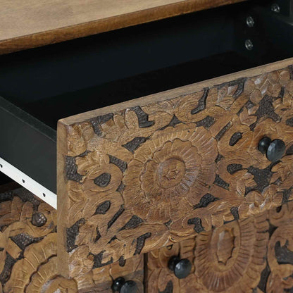 vidaXL Bed cabinet with Drawer Brown 50 x 33 x 60 cm Solid Mango Wood