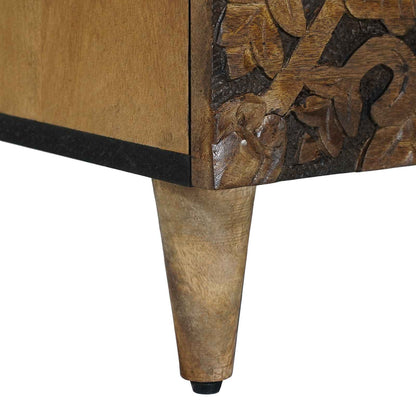 vidaXL Bed cabinet with Drawer Brown 50 x 33 x 60 cm Solid Mango Wood