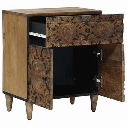 vidaXL Bed cabinet with Drawer Brown 50 x 33 x 60 cm Solid Mango Wood
