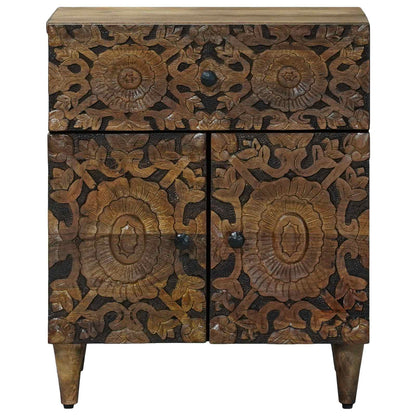vidaXL Bed cabinet with Drawer Brown 50 x 33 x 60 cm Solid Mango Wood
