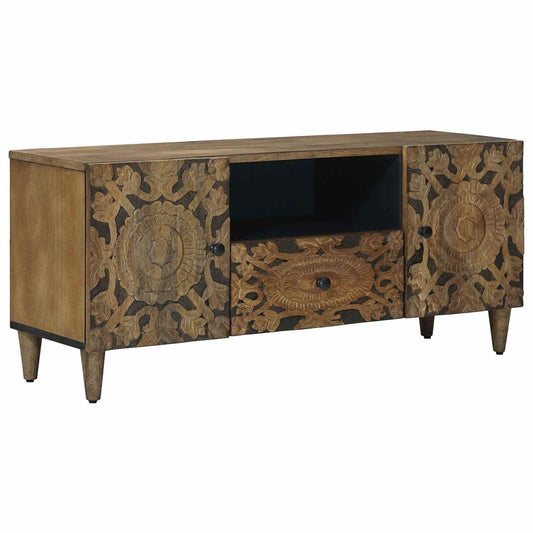 vidaXL TV Cabinet with Door Brown 105 x 33.5 x 46 cm Solid Mango Wood