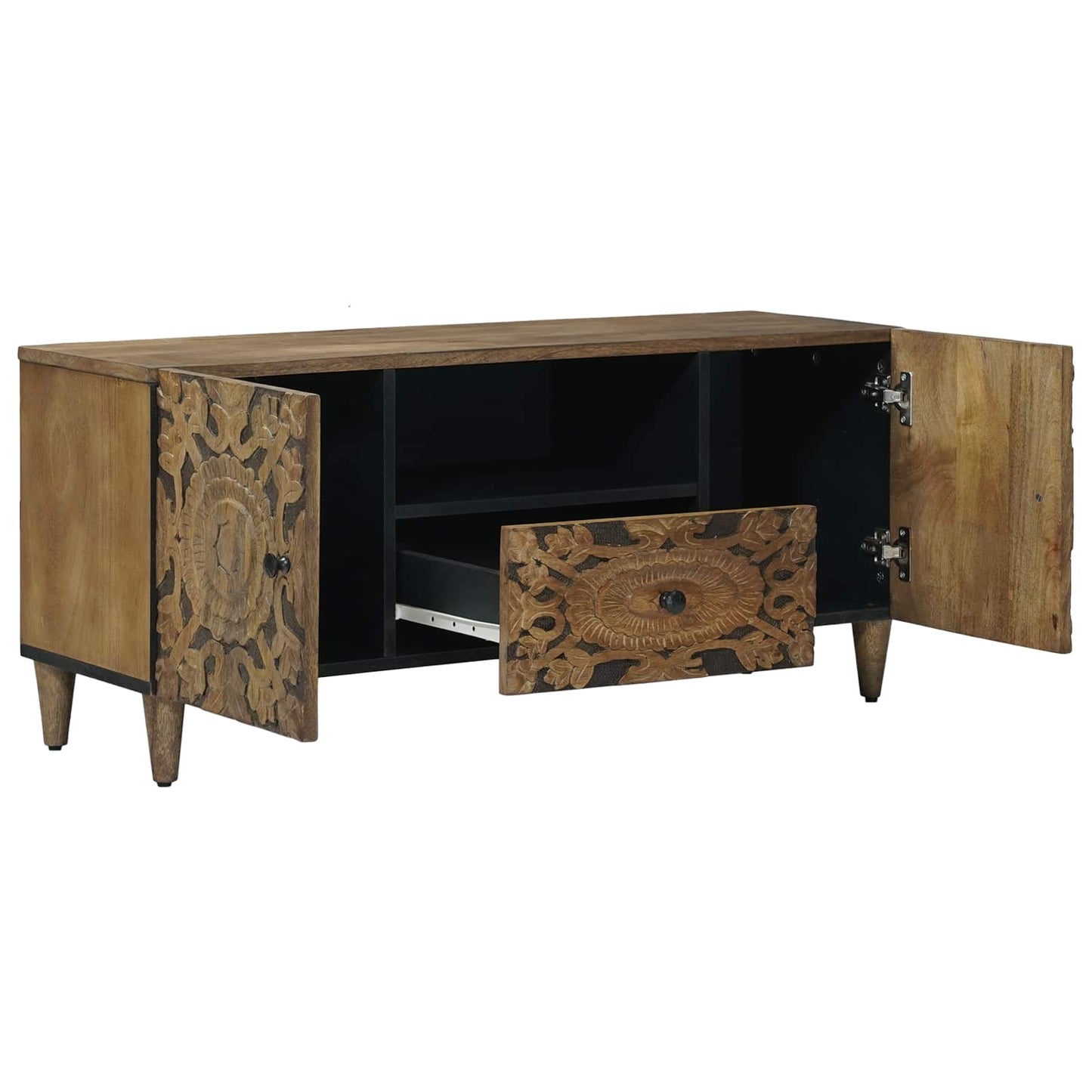 vidaXL TV Cabinet with Door Brown 105 x 33.5 x 46 cm Solid Mango Wood