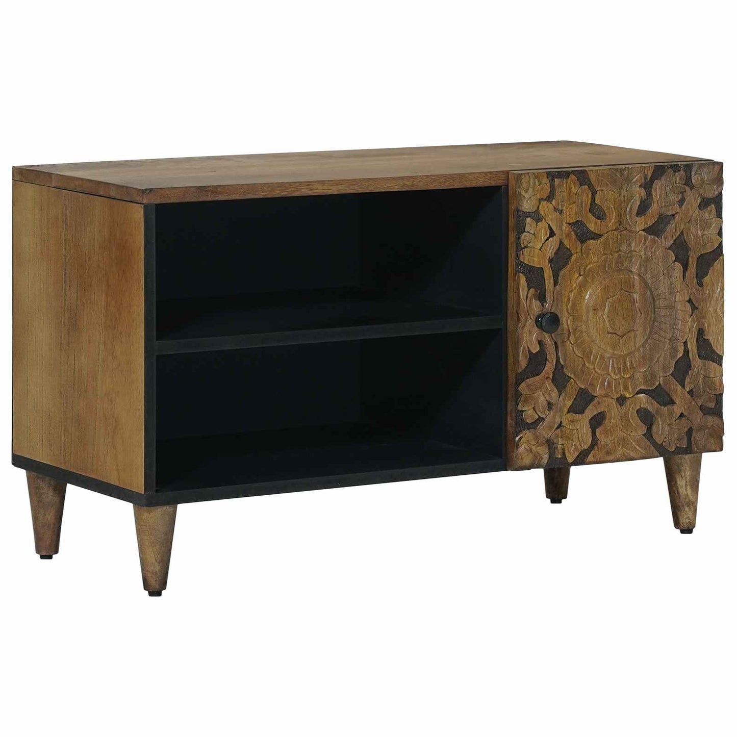 vidaXL TV Cabinet with Shelf Brown 80 x 31.5 x 46 cm Solid Mango Wood