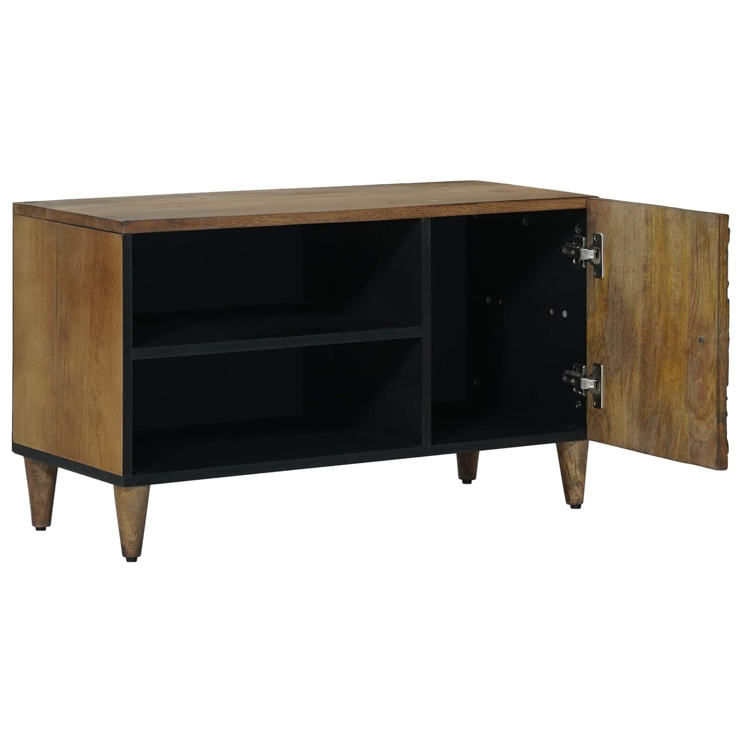 vidaXL TV Cabinet with Shelf Brown 80 x 31.5 x 46 cm Solid Mango Wood