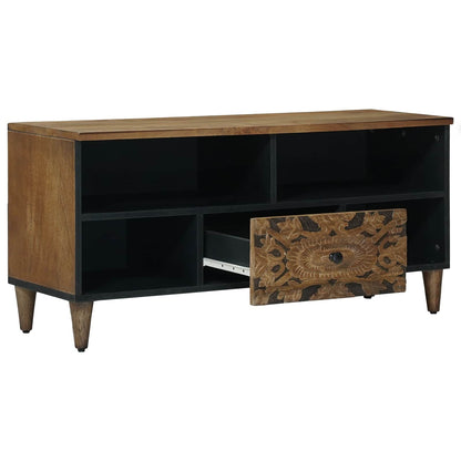 vidaXL TV Cabinet with Shelf Brown 100 x 33.5 x 46 cm Solid Mango Wood