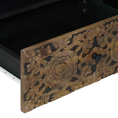 vidaXL TV Cabinet with Drawer Brown 80 x 33.5 x 46 cm Solid Mango Wood