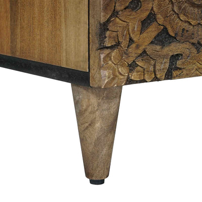 vidaXL TV Cabinet with Drawer Brown 80 x 33.5 x 46 cm Solid Mango Wood