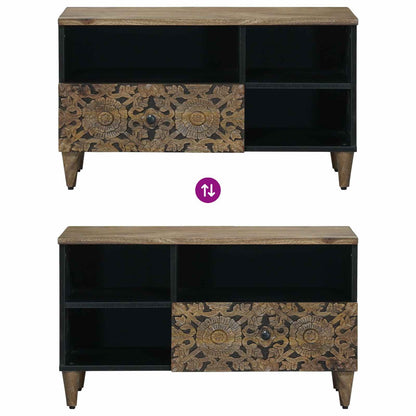 vidaXL TV Cabinet with Drawer Brown 80 x 33.5 x 46 cm Solid Mango Wood