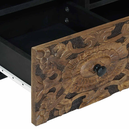 vidaXL TV Cabinet with Shelf Brown 100 x 33.5 x 46 cm Solid Mango Wood