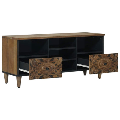 vidaXL TV Cabinet with Shelf Brown 100 x 33.5 x 46 cm Solid Mango Wood