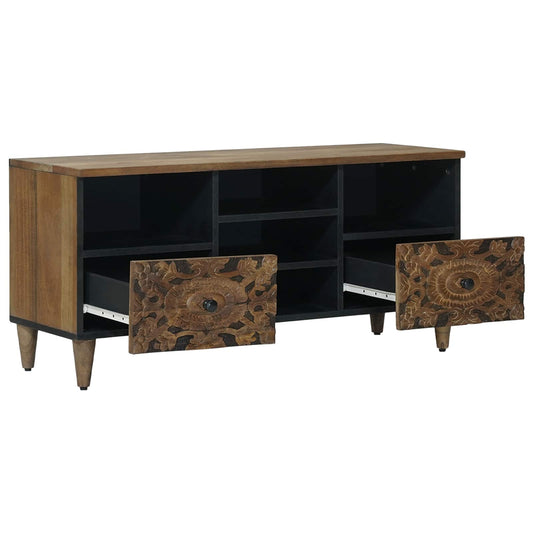 vidaXL TV Cabinet with Shelf Brown 100 x 33.5 x 46 cm Solid Mango Wood