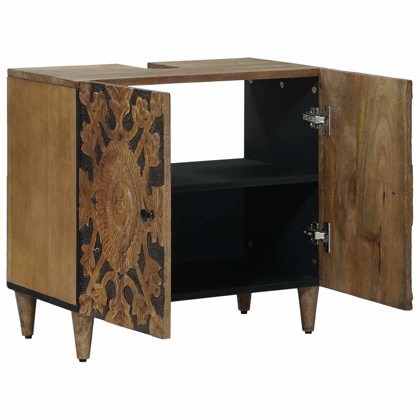 vidaXL Bathroom Sink Cabinet Brown 62 x 33 x 58 cm Solid Mango Wood