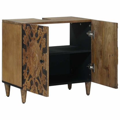 vidaXL Bathroom Sink Cabinet Brown 62 x 33 x 58 cm Solid Mango Wood