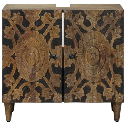 vidaXL Bathroom Sink Cabinet Brown 62 x 33 x 58 cm Solid Mango Wood