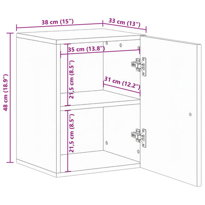 vidaXL Bathroom Hanging Cabinet with Storage Brown 38 x 33.5 x 48 cm