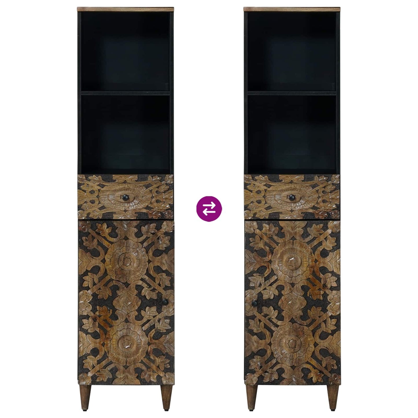 vidaXL Bathroom Cabinet Brown 38 x 33.5 x 160 cm Solid Mango Wood