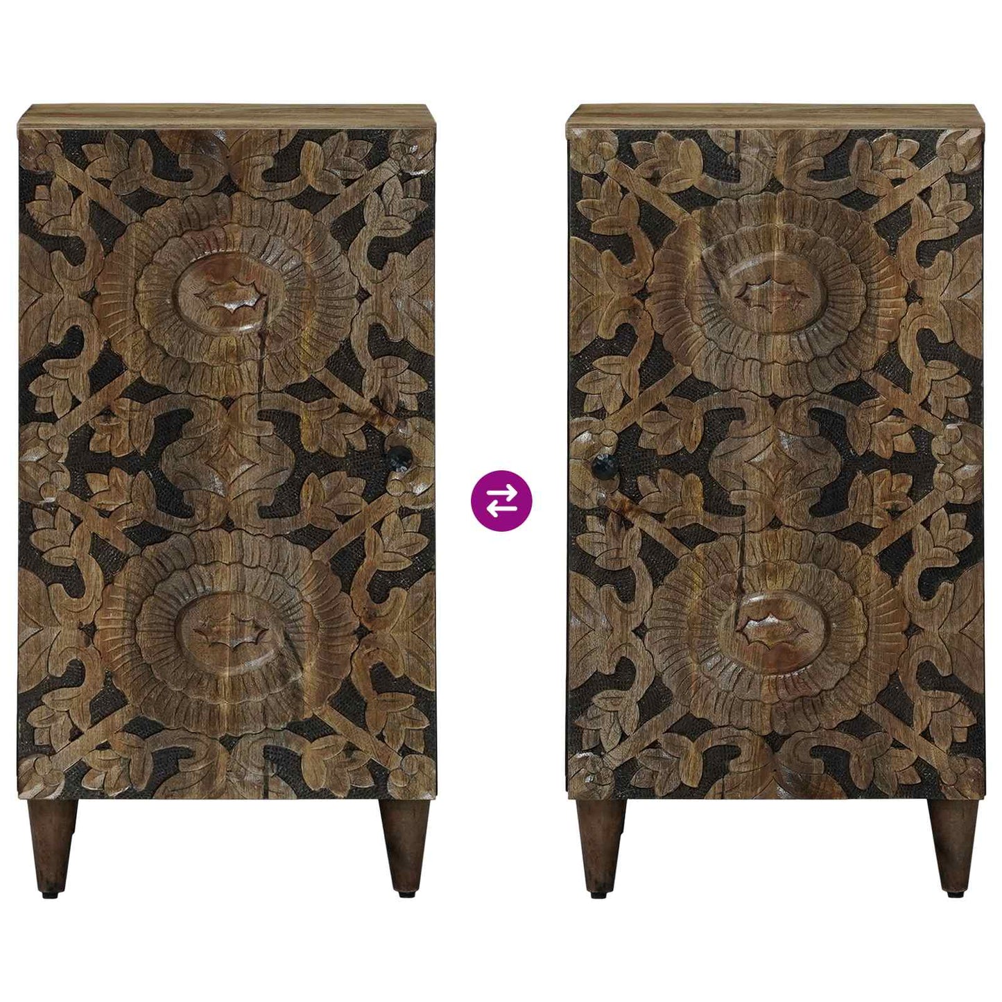 vidaXL Sideboard with Storage Brown 40 x 33.5 x 75 cm Solid Mango Wood
