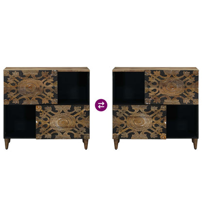 vidaXL Sideboard with Storage Brown 80 x 33.5 x 75 cm Solid Mango Wood