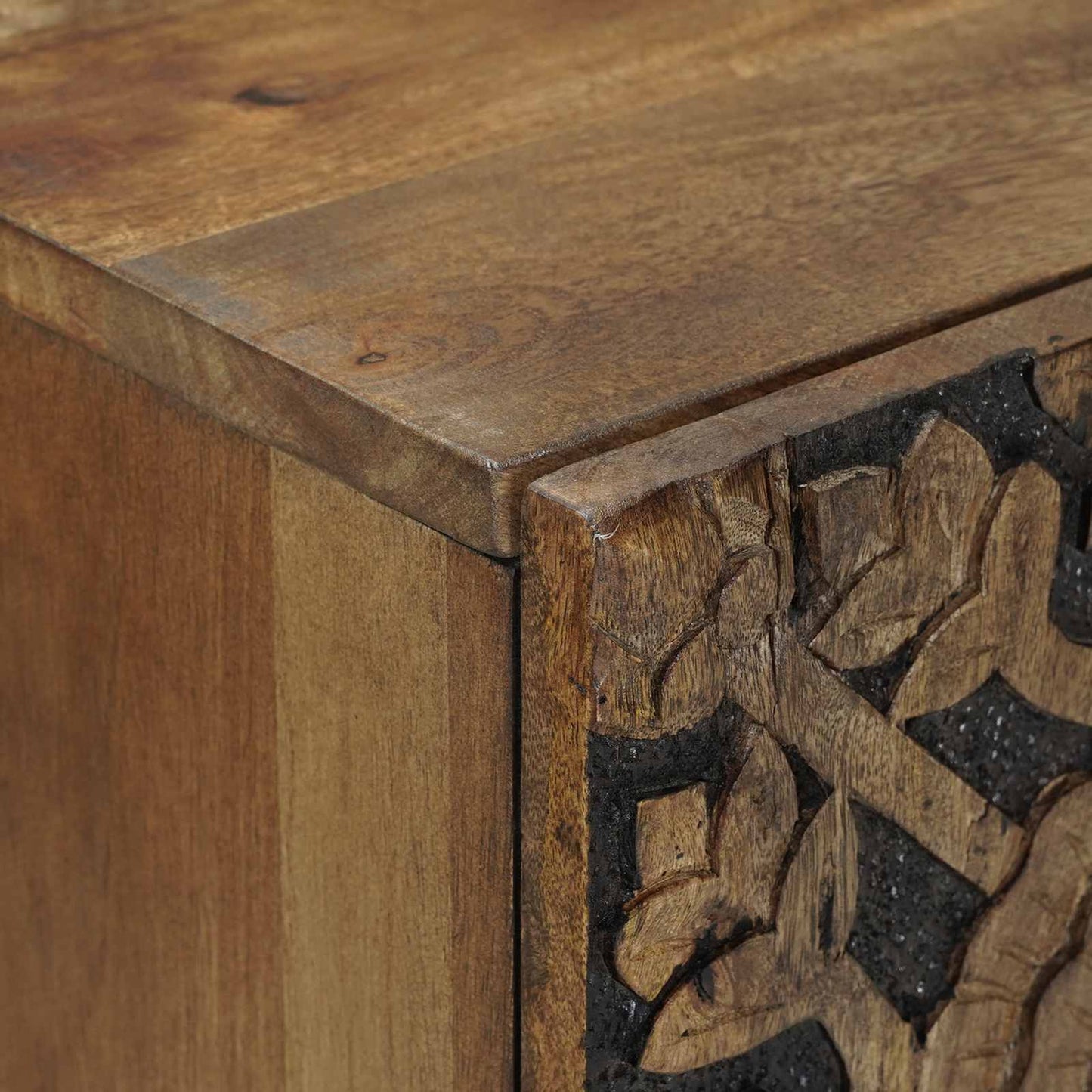 vidaXL Sideboard with Shelf Brown 90 x 33.5 x 75 cm Solid Mango Wood