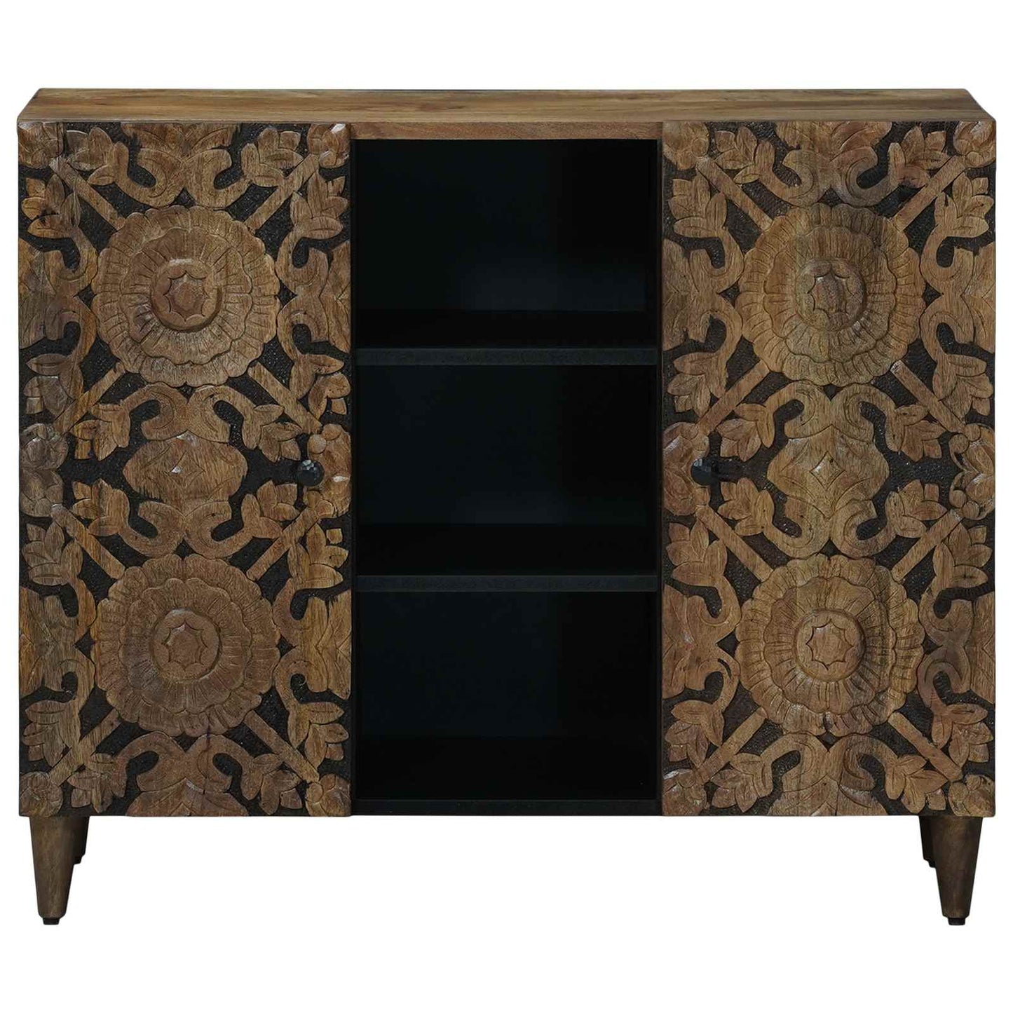 vidaXL Sideboard with Shelf Brown 90 x 33.5 x 75 cm Solid Mango Wood