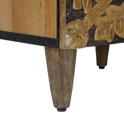 vidaXL High Board with Shelf Brown 40 x 33.5 x 110 cm Solid Mango Wood