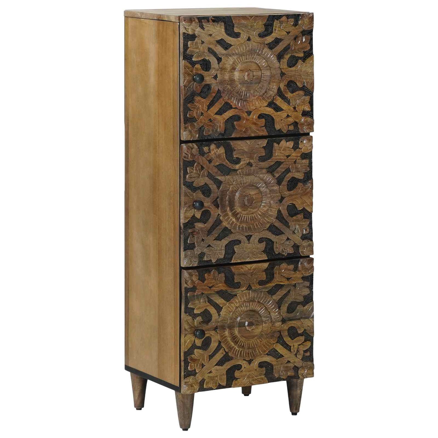 vidaXL High Board with Shelf Brown 40 x 33.5 x 110 cm Solid Mango Wood