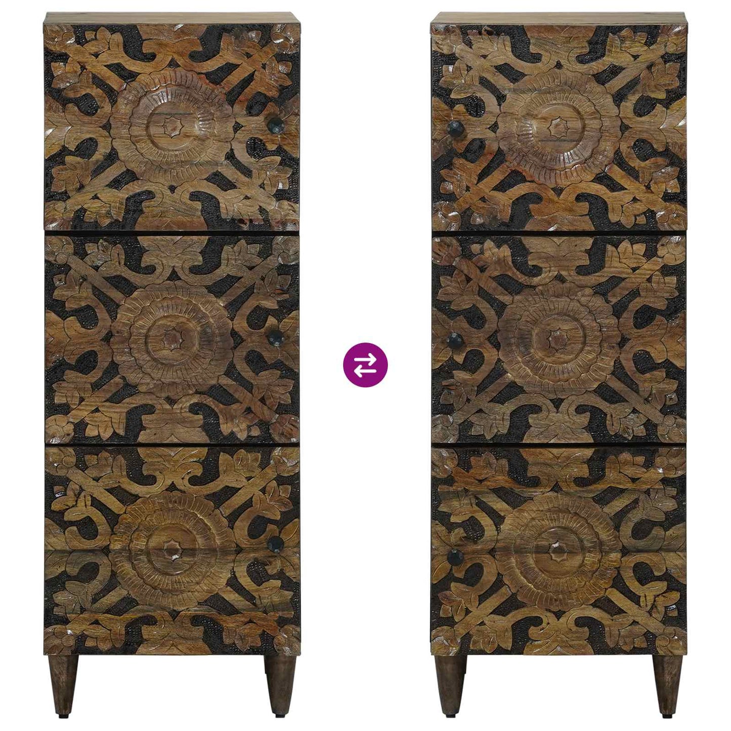 vidaXL High Board with Shelf Brown 40 x 33.5 x 110 cm Solid Mango Wood