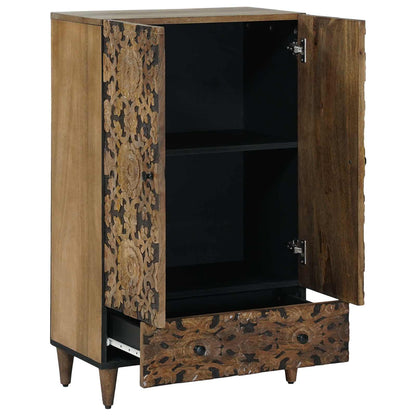 vidaXL High Board with Shelf Brown 60 x 33.5 x 100 cm Solid Mango Wood