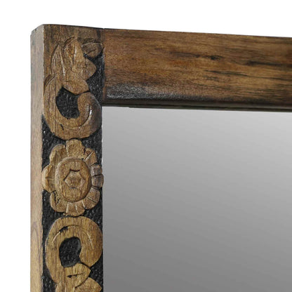 vidaXL Wall Mirror Walnut Brown 70 x 50 cm Engineered Wood and Glass