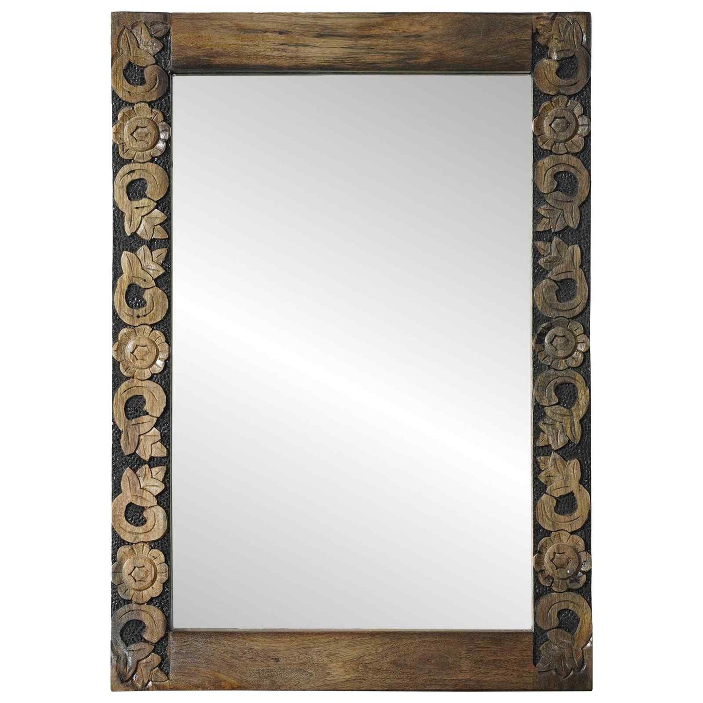 vidaXL Wall Mirror Walnut Brown 70 x 50 cm Engineered Wood and Glass