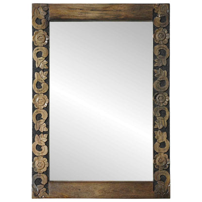 vidaXL Wall Mirror Walnut Brown 70 x 50 cm Engineered Wood and Glass