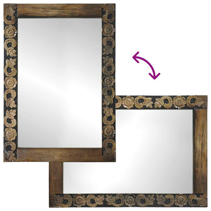 vidaXL Wall Mirror Walnut Brown 70 x 50 cm Engineered Wood and Glass