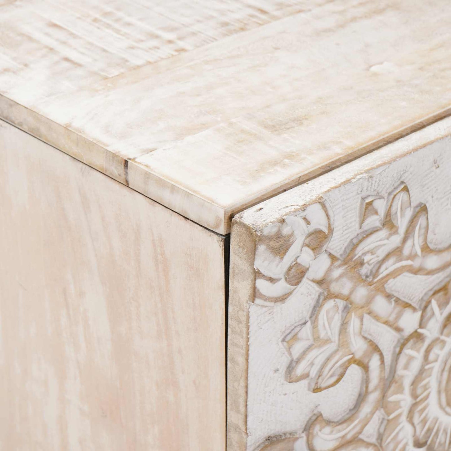 vidaXL Bedside Cabinet 2 pcs White 40 x 33.5 x 46 cm Solid Mango Wood