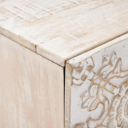 vidaXL Bedside Cabinet 2 pcs White 40 x 33.5 x 46 cm Solid Mango Wood