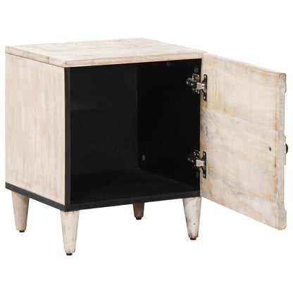 vidaXL Bedside Cabinet 2 pcs White 40 x 33.5 x 46 cm Solid Mango Wood