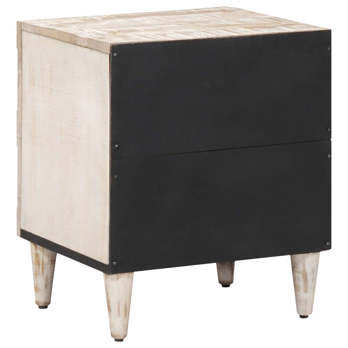 vidaXL Bedside Cabinet 2 pcs White 40 x 33.5 x 46 cm Solid Mango Wood