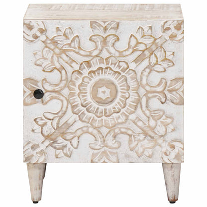vidaXL Bedside Cabinet 2 pcs White 40 x 33.5 x 46 cm Solid Mango Wood