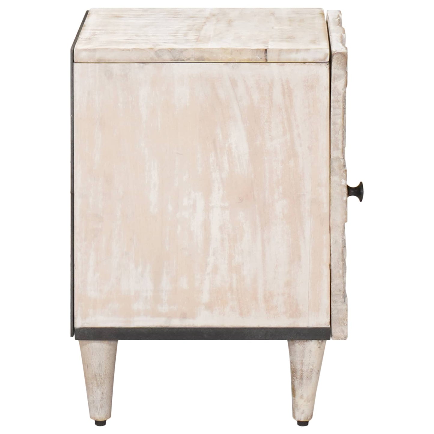 vidaXL Bedside Cabinet 2 pcs White 40 x 33.5 x 46 cm Solid Mango Wood